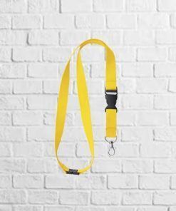 lanyard con cierre de seguridad amarillo
