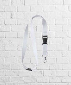 lanyard con mosqueton y cierre de seguridad