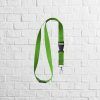 lanyard con mosqueton y cierre de seguridad verde