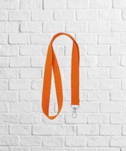 lanyard con mosqueton naranja