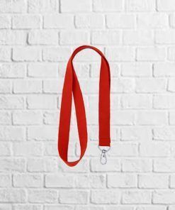 lanyard con mosqueton rojo