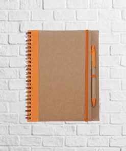 libreta de cartón reciclado naranja