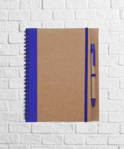 libreta de cartón reciclado azul