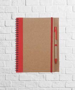 libreta de cartón reciclado rojo