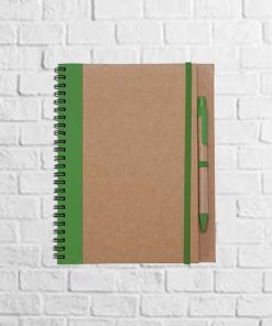 libreta de cartón reciclado verde