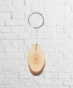 llavero de madera ovalado