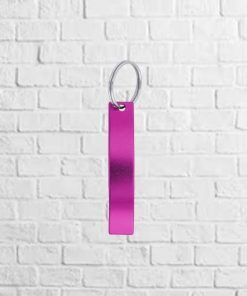 llavero abridor aluminio rosa