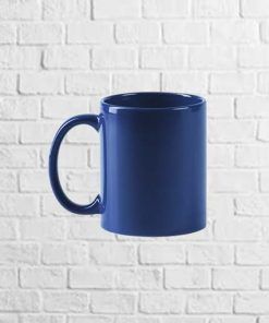 taza cerámica azul