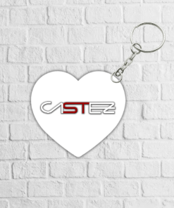 llavero de madera con forma de corazon personalizado