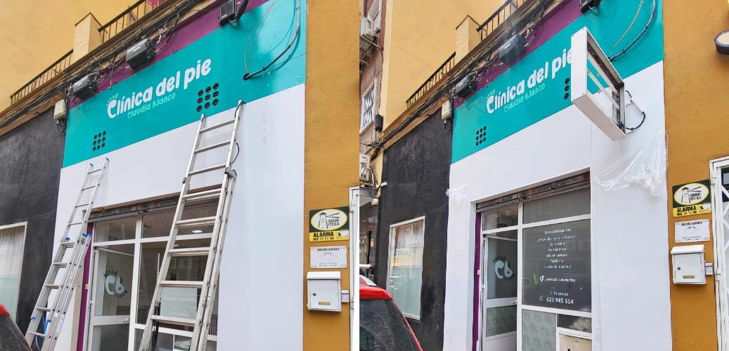 revestimiento-fachada-composite-malaga.web Fachada comercial con revestimiento composite gris antracita