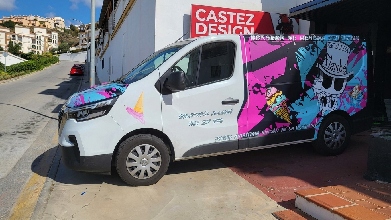 Rotulación Integral de Furgoneta para Empresa en Málaga Rotulación integral de furgoneta comercial realizada por CASTEZ en Málaga con vinilo de alta calidad para publicidad empresarial.