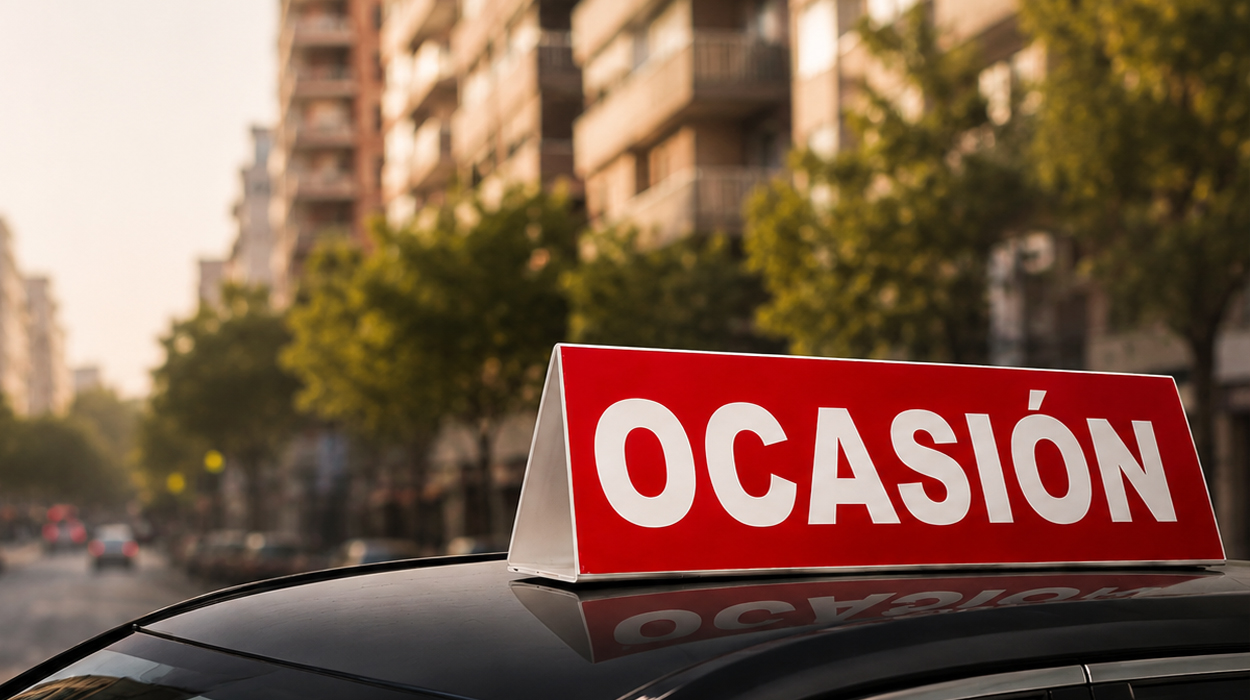 Cartel de ocasión para venta de coches personalizado con teléfono y datos.