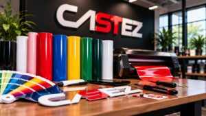 Vinilos de corte para letras, logotipos y decoración de cristales